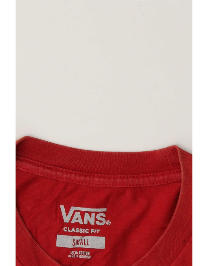 Vans Herren-T-Shirt mit klassischer Passform, klein, aus roter Baumwolle