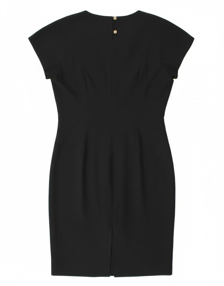 VINTAGE Womens Bodycon Dress IT 46 Large  Black Silk