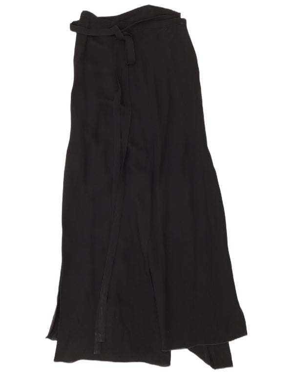 Gianfranco Ferre Damen Maxi-Wickelrock IT 42 Medium W28 Schwarze Viskose