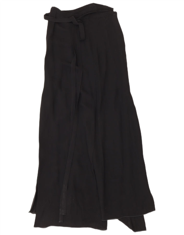 Gianfranco Ferre Damen Maxi-Wickelrock IT 42 Medium W28 Schwarze Viskose