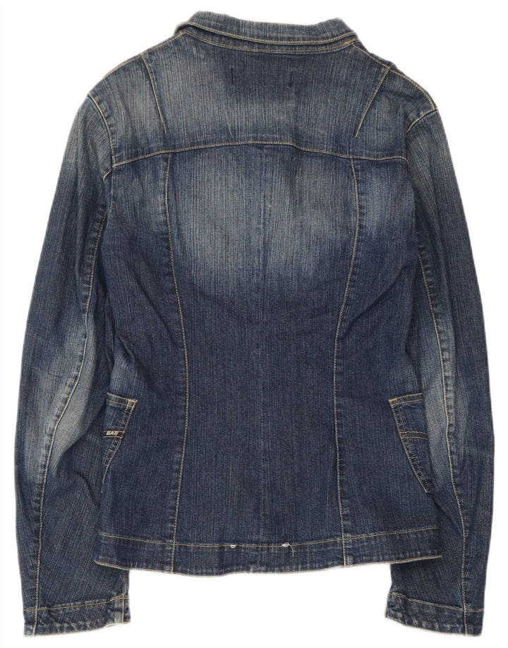 Gas Damen 3-Knopf-Denim-Blazer-Jacke, UK 12, mittelblaue Baumwolle