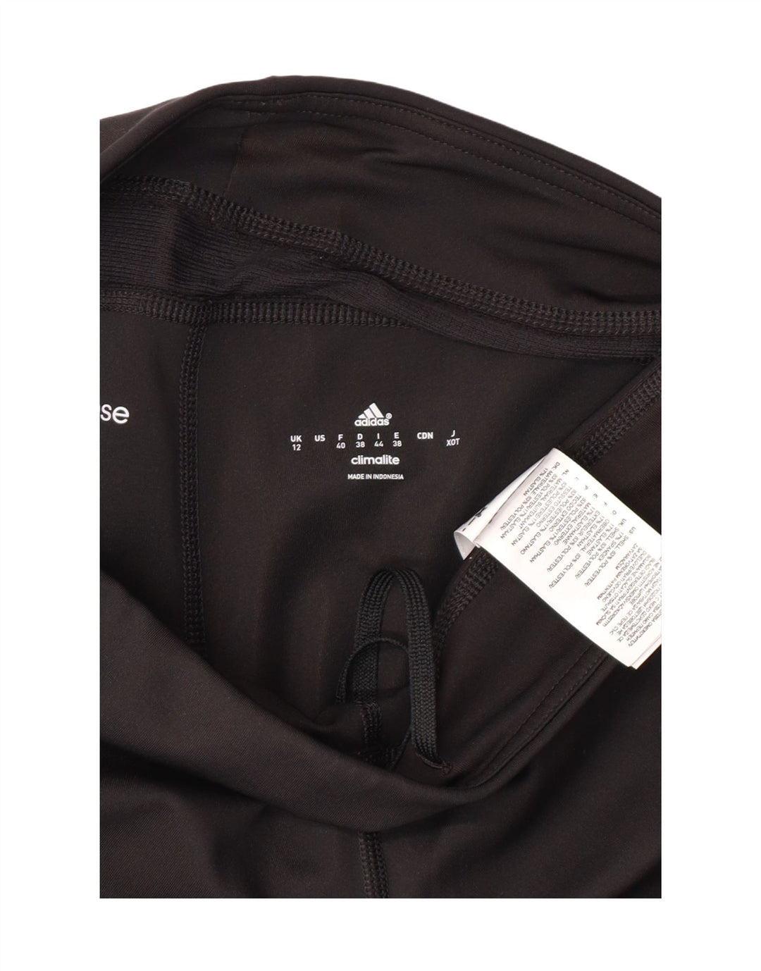 ADIDAS Damen Climalite Capri Leggings UK 12 Medium Schwarz Polyester