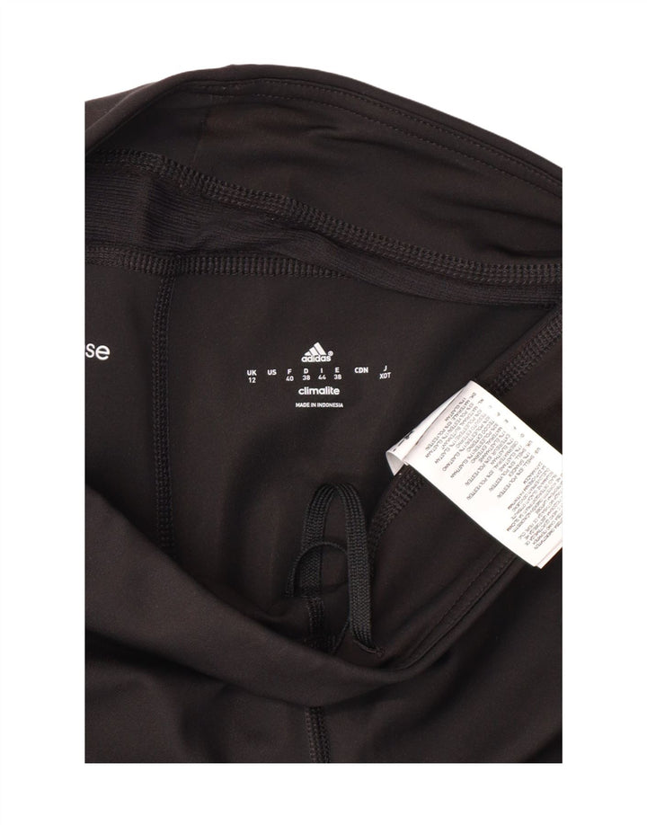 ADIDAS Damen Climalite Capri Leggings UK 12 Medium Schwarz Polyester
