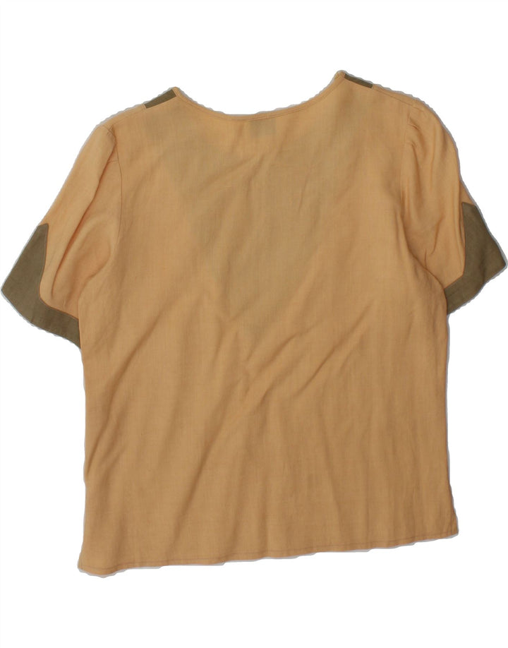 VINTAGE Womens Blouse Top IT 46 Large Beige Colourblock Vintage Vintage and Second-Hand Vintage from Messina Hembry 