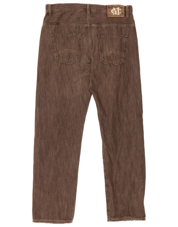 Marlboro Classics Herren Straight Jeans W33 L30 Braune Baumwolle