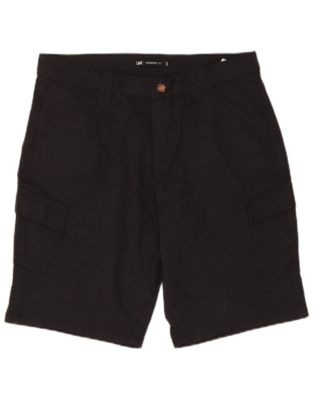 Lee Womens Mid Rise Cargo Shorts US 6 Medium W30 Schwarze Baumwolle