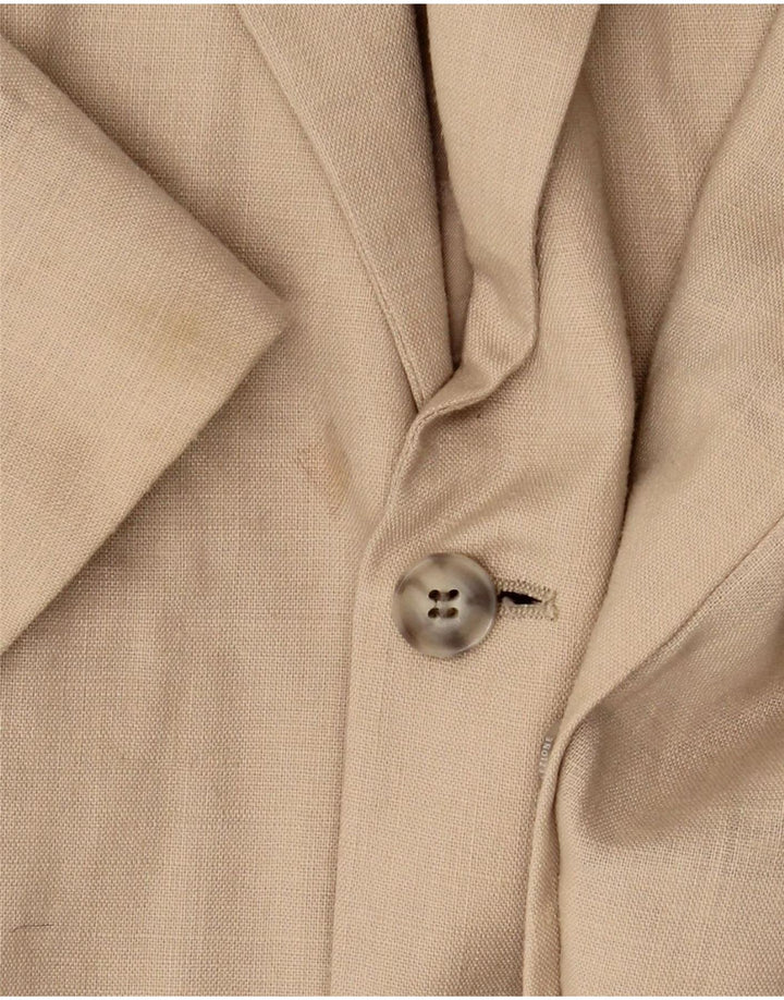 Marks & Spencer Herren 2-Knopf-Blazerjacke UK 44 XL Beige Leinen