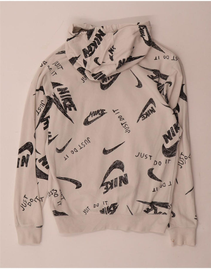 Nike Herren-Kapuzenpullover mit Grafik, Größe S, cremefarbene Baumwolle