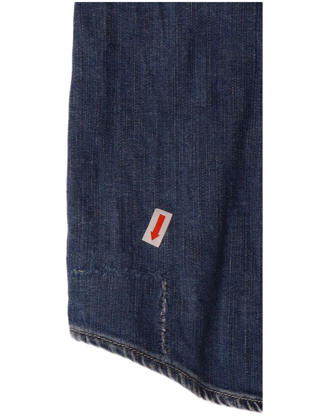 Gas Damen Kurzarm-Jeanshemd UK 12 Mittelblaue Baumwolle