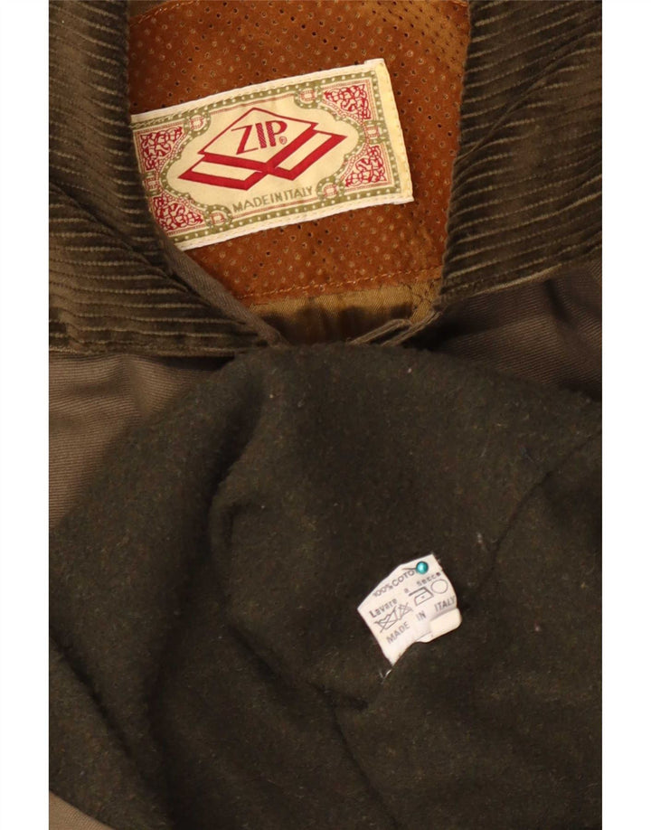 Zip Damen Übergroßer Dufflecoat UK 18 XL Khaki Baumwolle