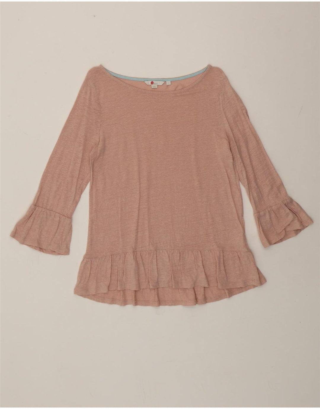 Boden Damen-Blusenoberteil mit 3/4-Ärmeln, Größe S, Rosa, Leinen