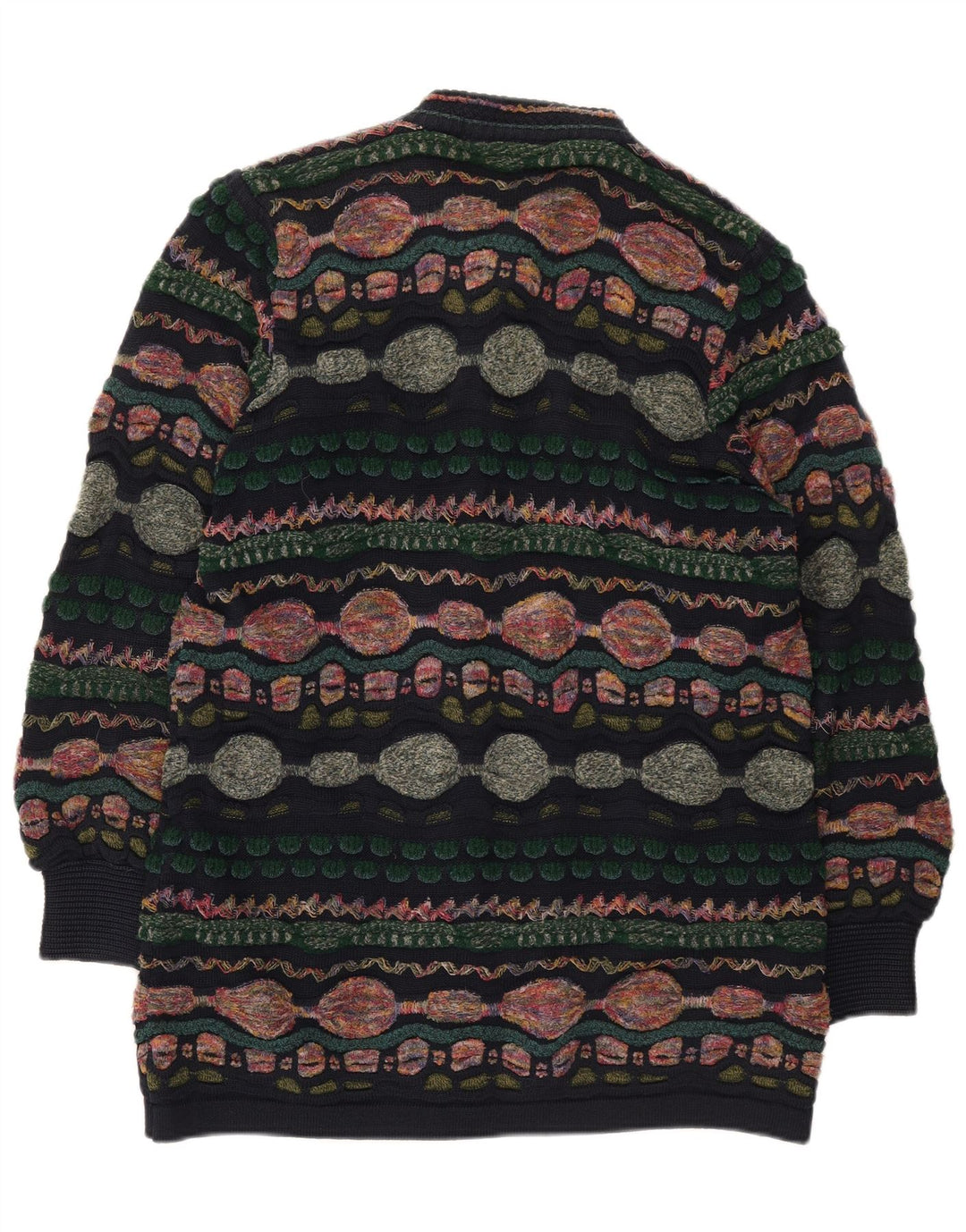 Oskar Haug Damen Strickjacke Pullover UK 14 Mittel Mehrfarbig Geometrisch