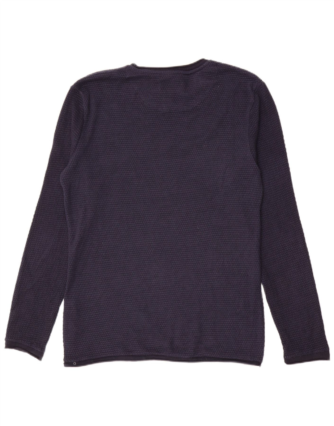 Zara Herren-Pullover mit Rundhalsausschnitt, groß, marineblaues Polyester