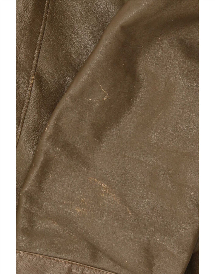 Vintage Herren Lederjacke UK 38 Medium Khaki Leder
