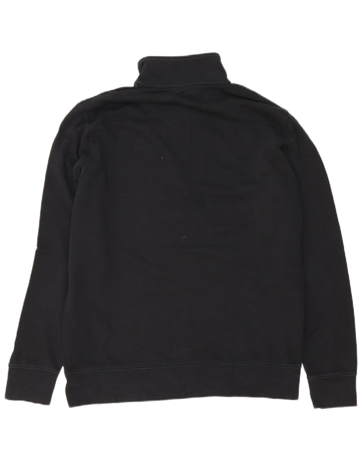 Marks & Spencer Herren-Sweatshirt mit 1/4-Reißverschluss, groß, aus schwarzer Baumwolle