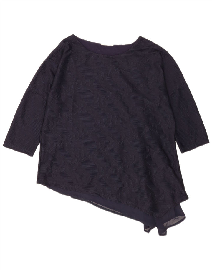 Phase Eight Asymmetrisches Damen-Blusenoberteil mit 3/4-Ärmeln, UK 12, Mittelblau