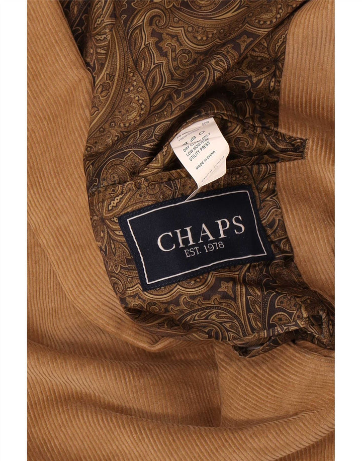 Chaps Herren-Blazer aus Cord mit 2 Knöpfen, IT 50, Größe L, Beige, Baumwolle