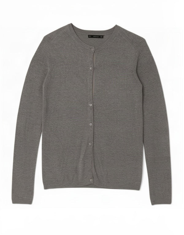 Zara Damen-Cardigan-Pullover UK 10 Small Graue Viskose