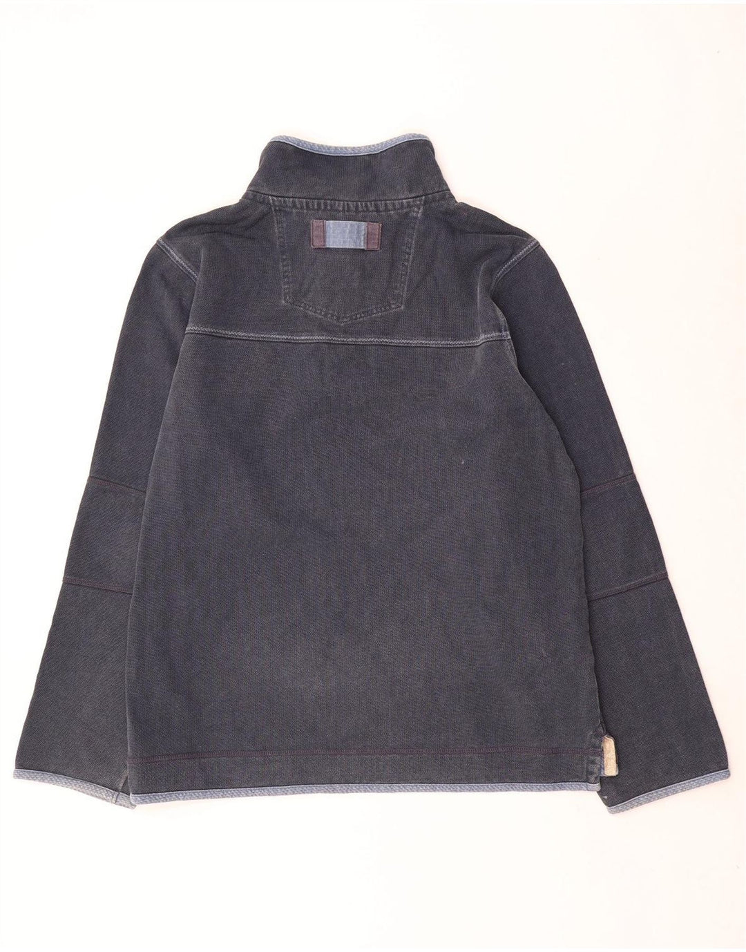 FAT FACE Herren-Sweatshirt mit Reißverschluss am Hals, groß, marineblaue Baumwolle