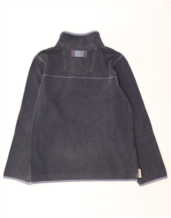 FAT FACE Herren-Sweatshirt mit Reißverschluss am Hals, groß, marineblaue Baumwolle