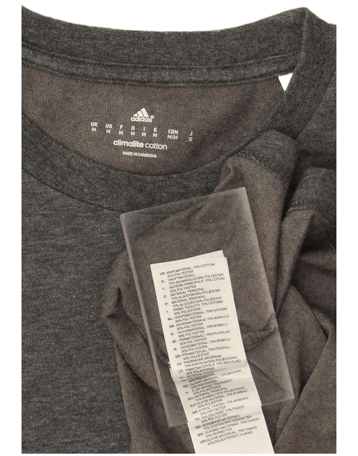 ADIDAS Mens Climalite Graphic T-Shirt Top Medium Grey Cotton