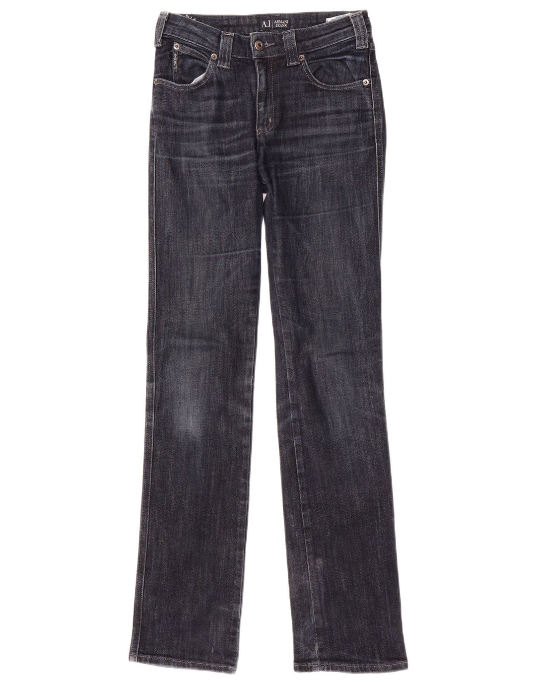 Armani Damen Straight Jeans W26 L32 Marineblaue Baumwolle