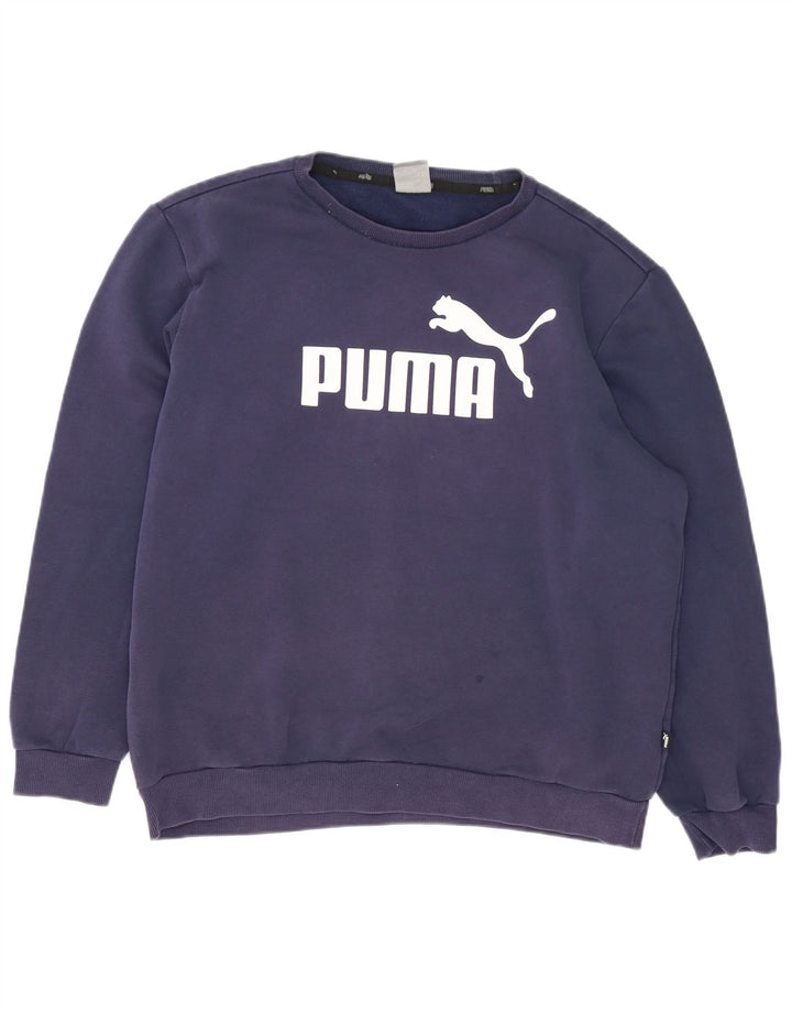 Puma Herren Grafik-Sweatshirt-Pullover, groß, marineblau, Baumwolle