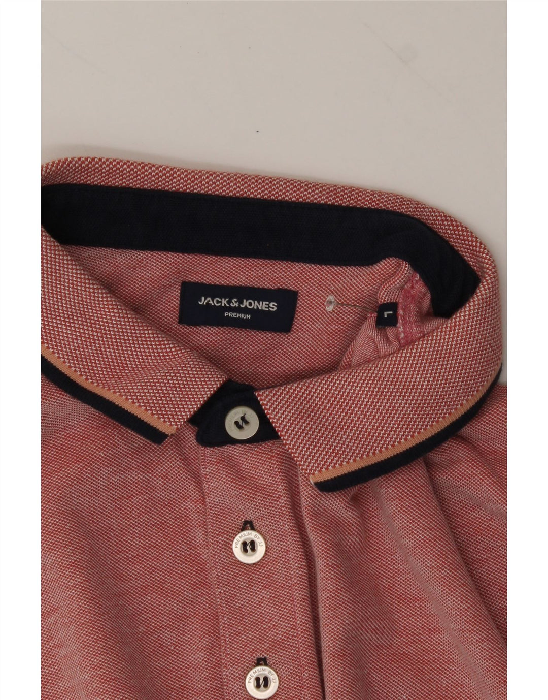 JACK & JONES Mens Premium Polo Shirt Large Red Cotton Vintage Jack & Jones and Second-Hand Jack & Jones from Messina Hembry 