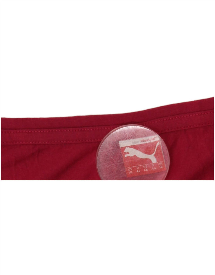 PUMA Damen Crop T-Shirt Top UK 16 Large Pink