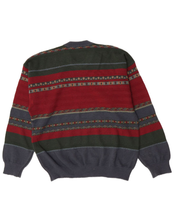 Navigare Herren-Pullover mit Rundhalsausschnitt, mittelgroß, mehrfarbig, gestreift, Acryl