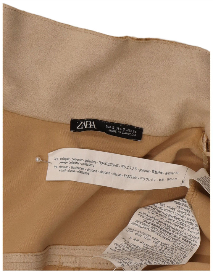 Zara Damen offener übergroßer Mantel UK 10 Small Beige Polyester