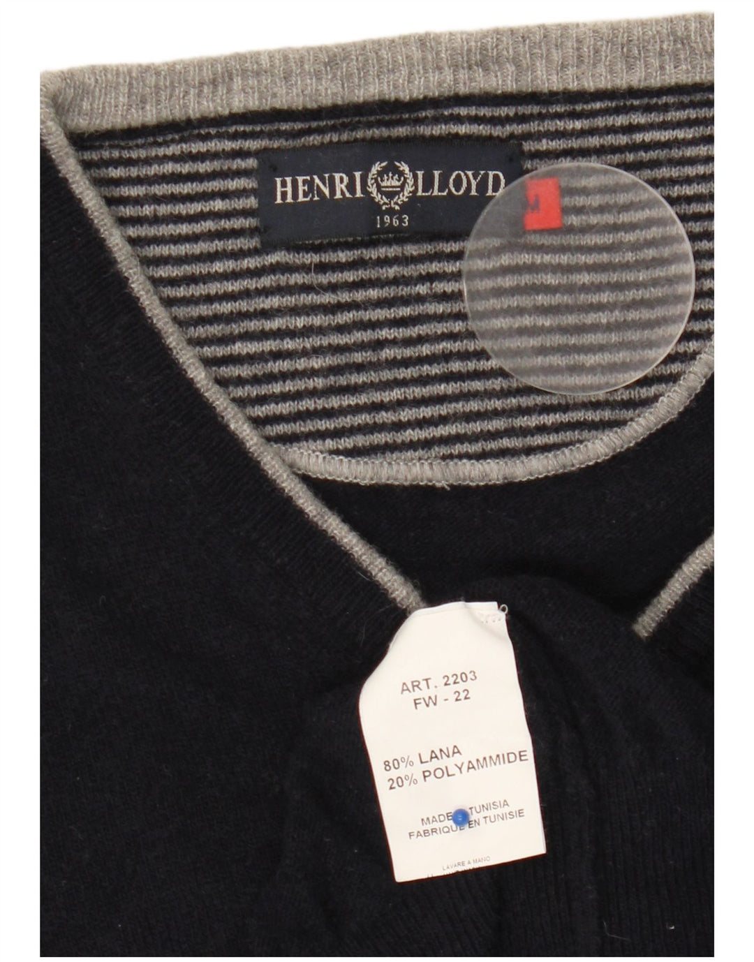 Henri Lloyd Herren-Pullover mit V-Ausschnitt, mittelschwarze Wolle