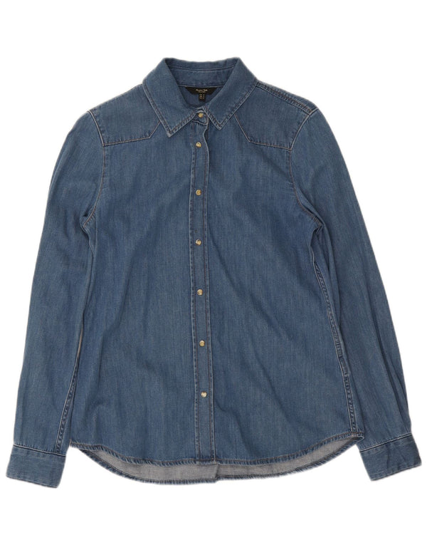 Massimo Dutti Damen Jeanshemd UK 10 Small Blau
