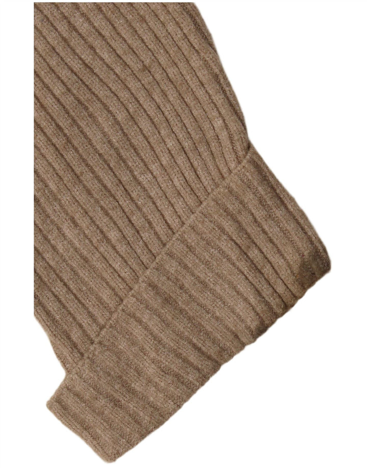 Zara Damen Crop Oversized Rollkragenpullover Pullover UK 14 Mittelbeige