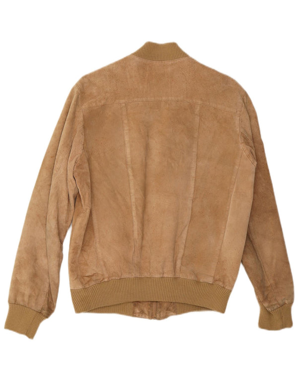 MCGREGOR Mens Suede Bomber Jacket UK 36 Small Beige