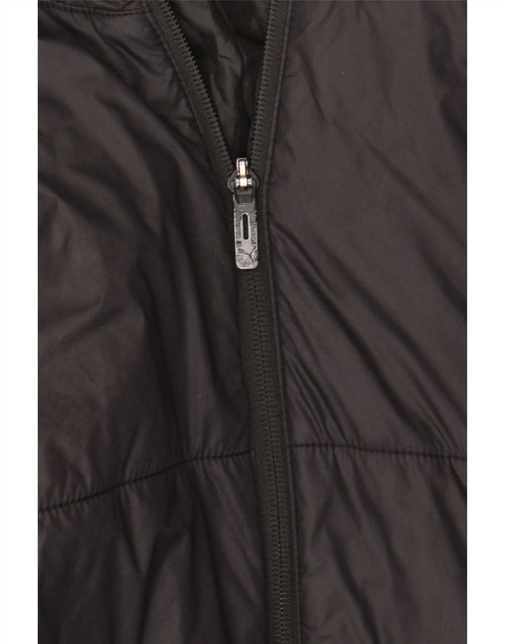 Puma Herren-Jacke mit Kapuze, gepolstert, Größe 38, mittelschwarzes Nylon