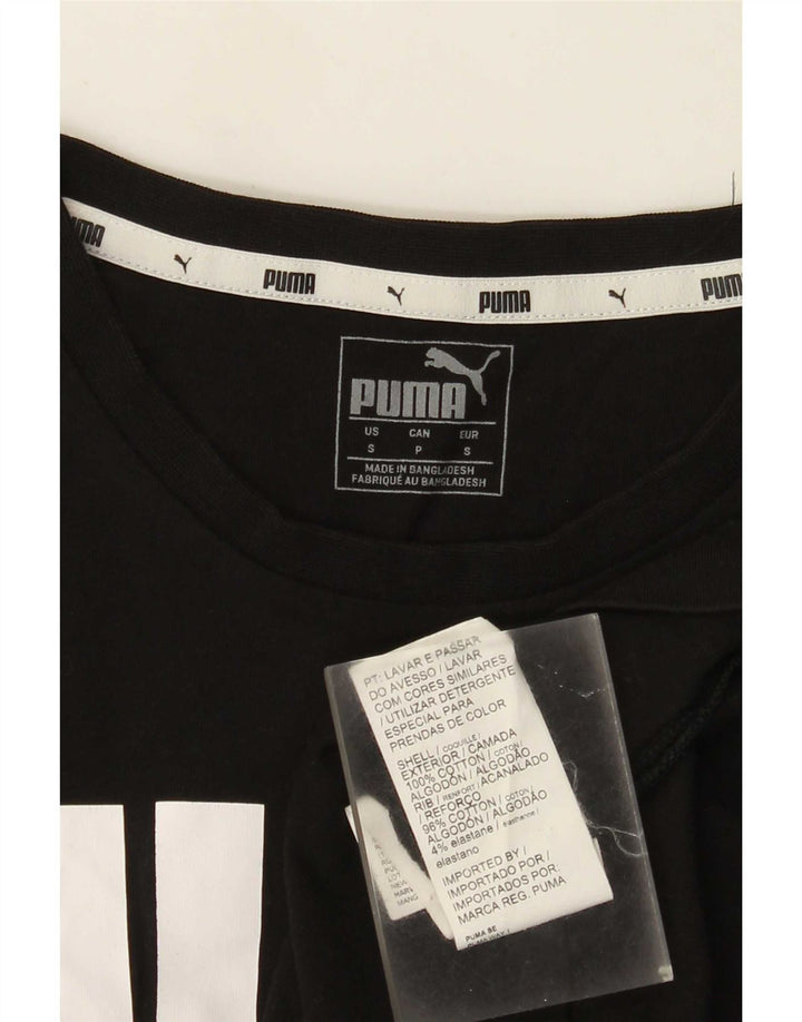 Puma Herren Grafik T-Shirt Top Small Schwarz Baumwolle