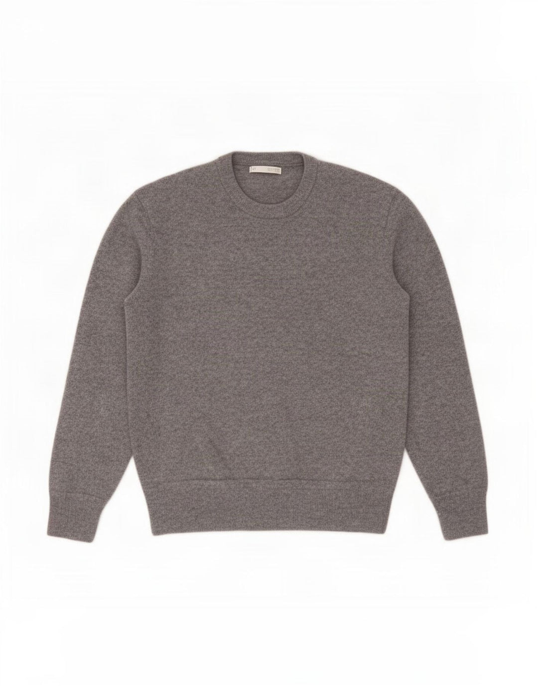 Zara Herren-Pullover mit Rundhalsausschnitt, mittelgraue Wolle