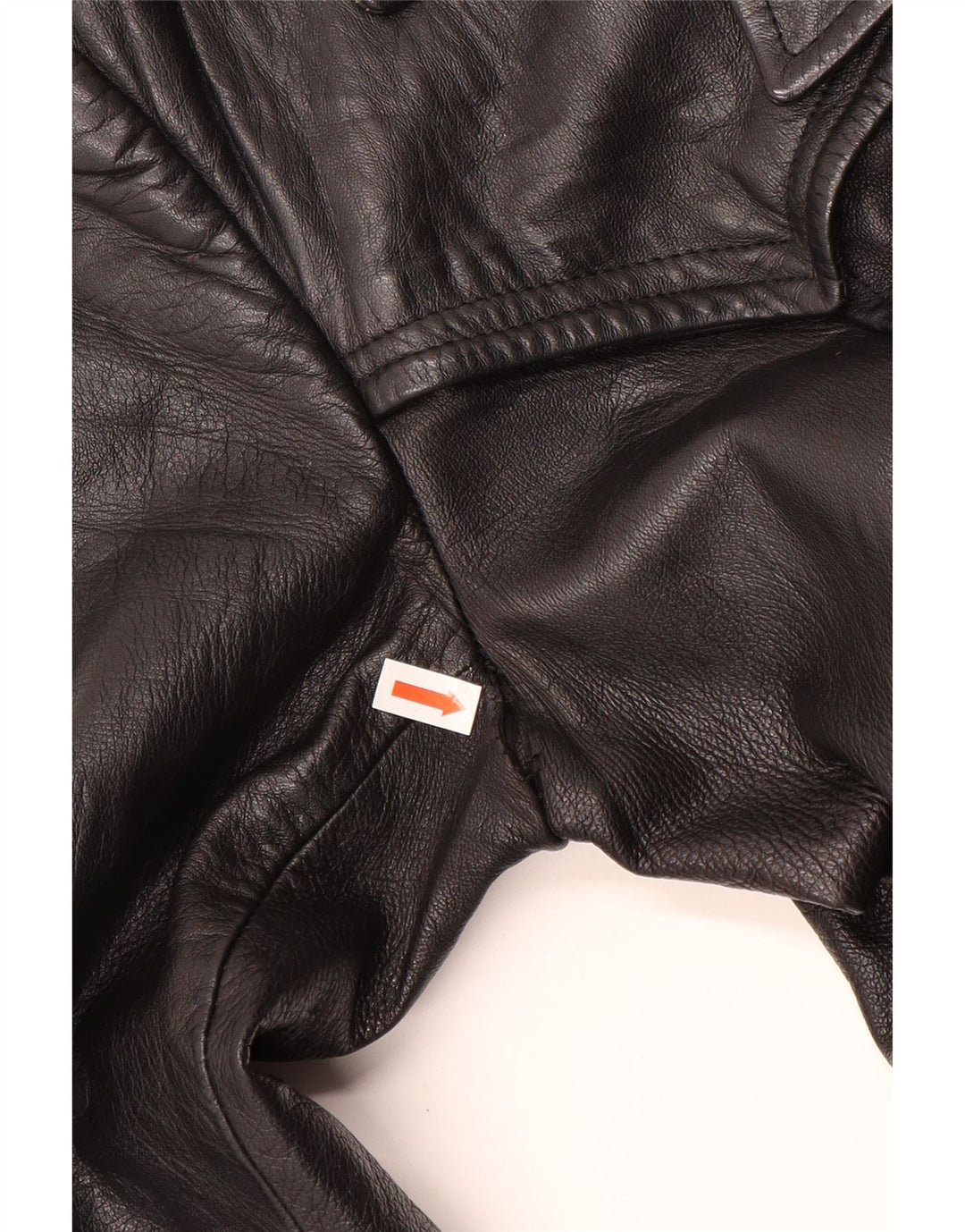 VINTAGE Damen Ledermantel UK 12 Mittelschwarzes Leder