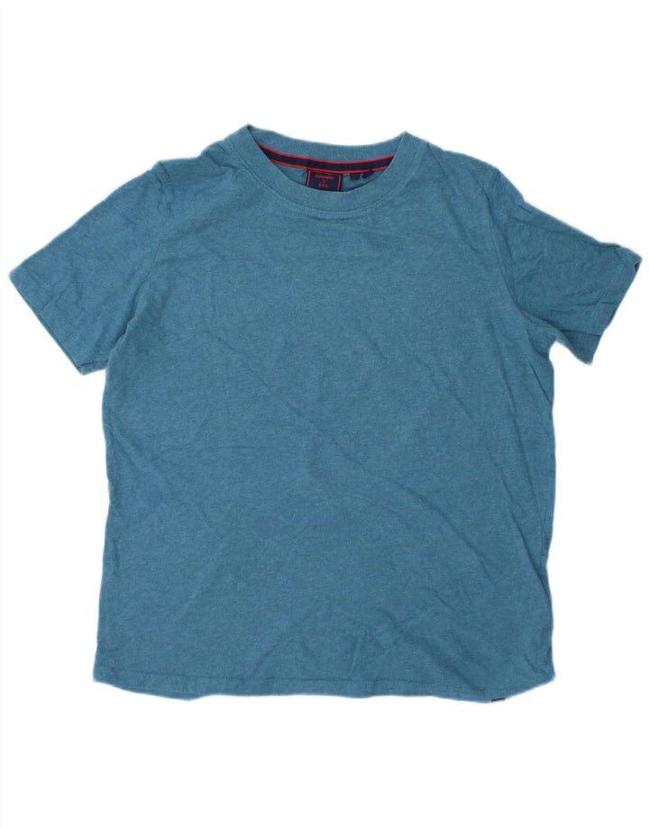 SUPERDRY Damen T-Shirt Top UK 10 Small Blau Baumwolle