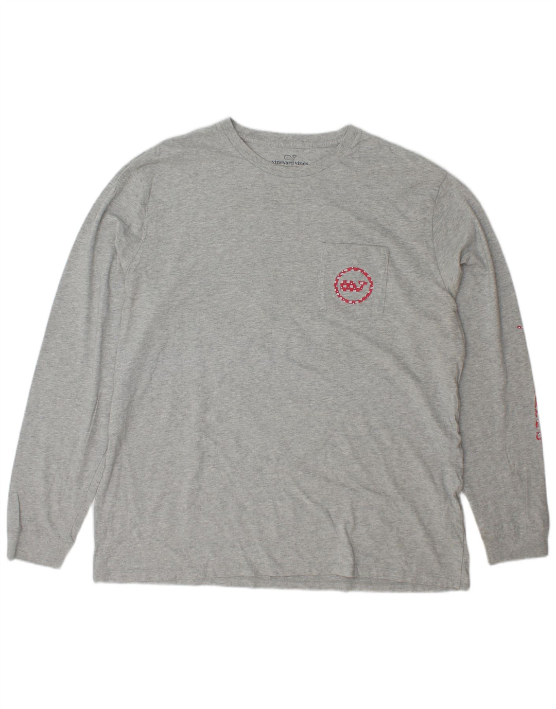 VINEYARD VINES Herren Grafik-Top Langarm XL Grau Baumwolle