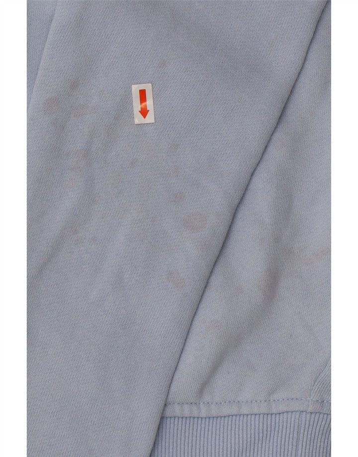 FILA Damen Grafik-Sweatshirt-Pullover UK 14 Mittelblaue Colourblock-Baumwolle