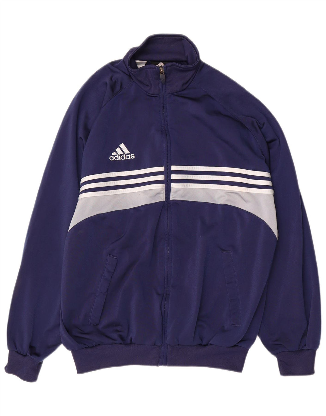 Adidas Herren-Trainingsanzug-Top-Jacke, UK 40/42, mittleres Marineblau, Farbblock