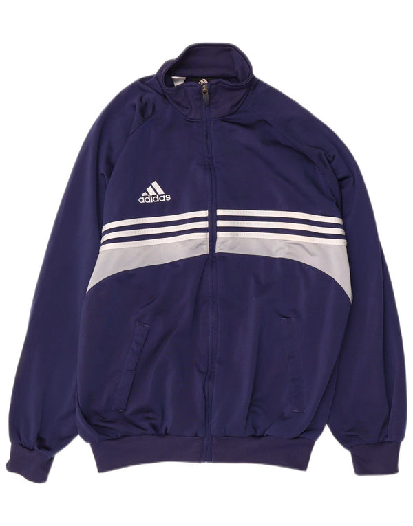 Adidas Mens Tracksuit Top Jacket UK 40/42 Medium Navy Blue Colourblock