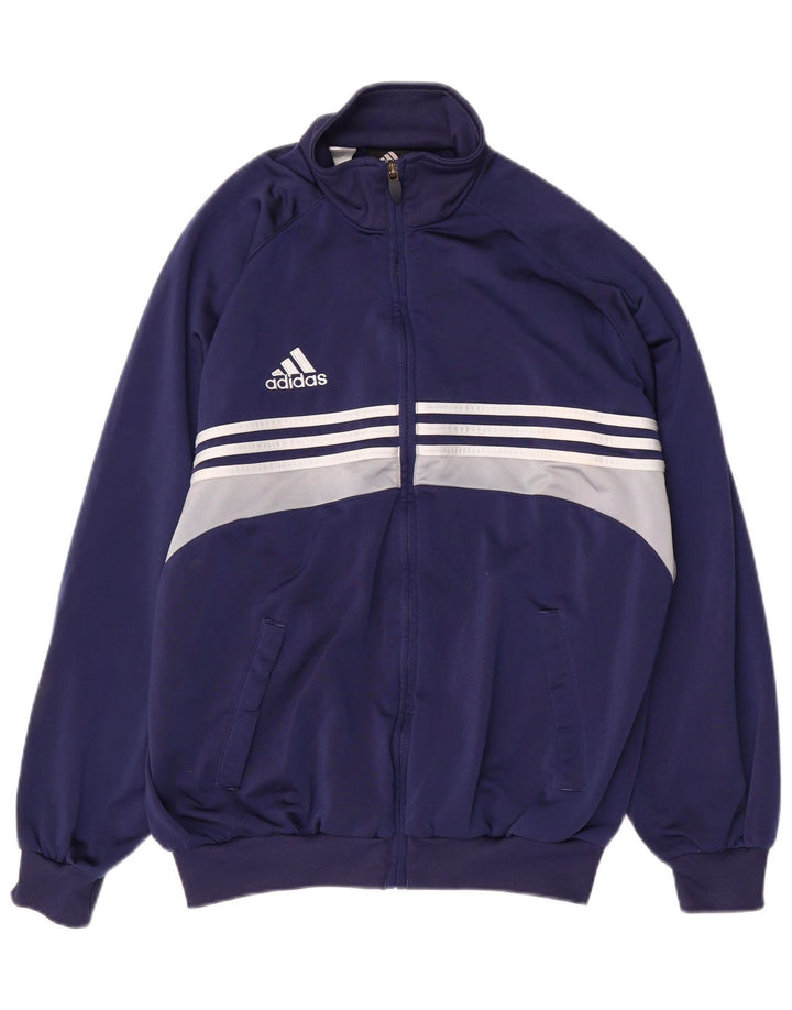 Adidas Herren-Trainingsanzug-Top-Jacke, UK 40/42, mittleres Marineblau, Farbblock