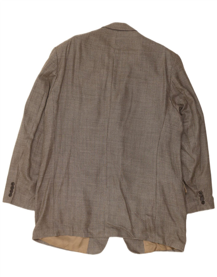 CALVIN KLEIN Herren 3-Knopf-Blazerjacke Größe 46 XL Grau karierte Seide