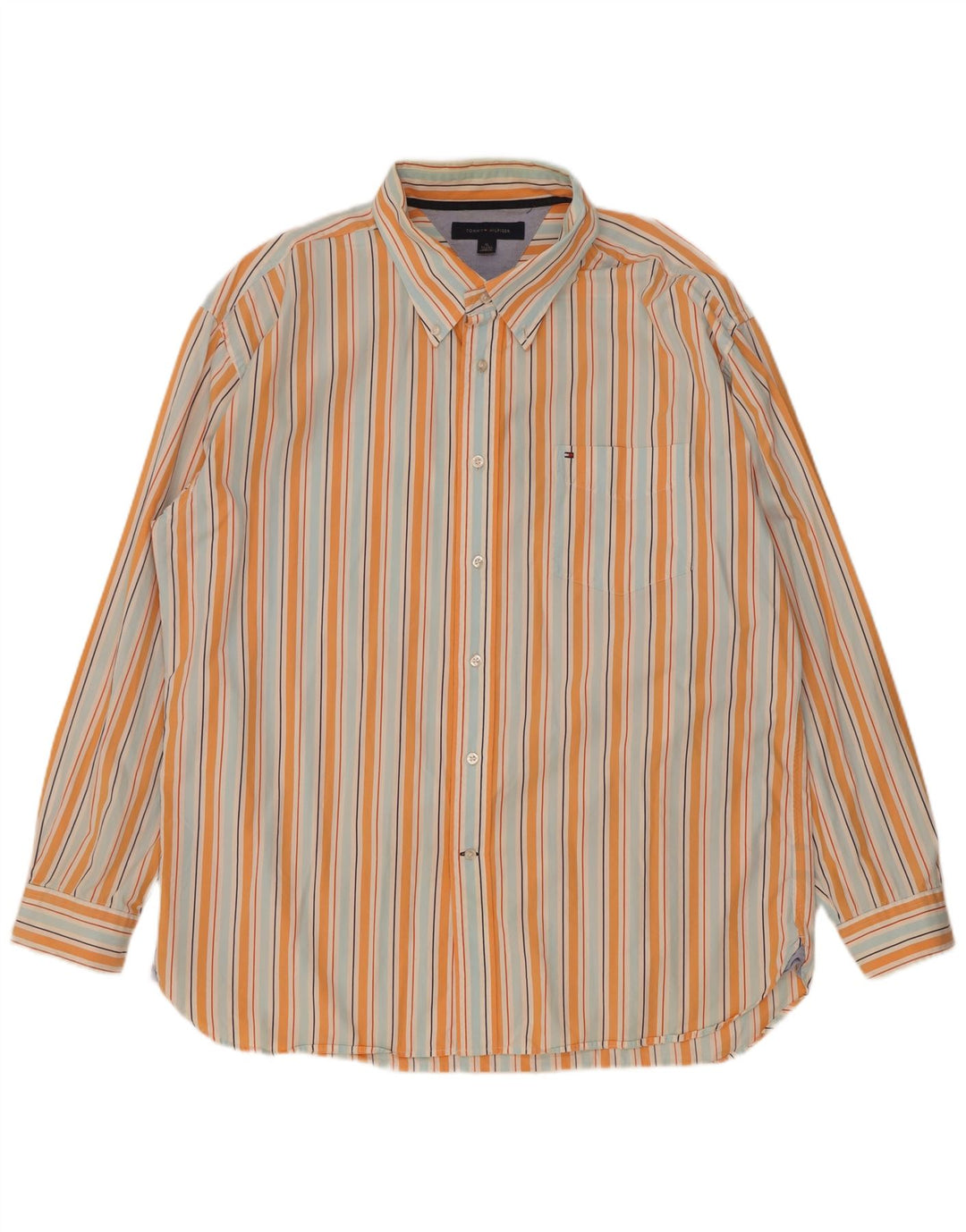 Tommy Hilfiger Herrenhemd XL, mehrfarbig, gestreift, Baumwolle