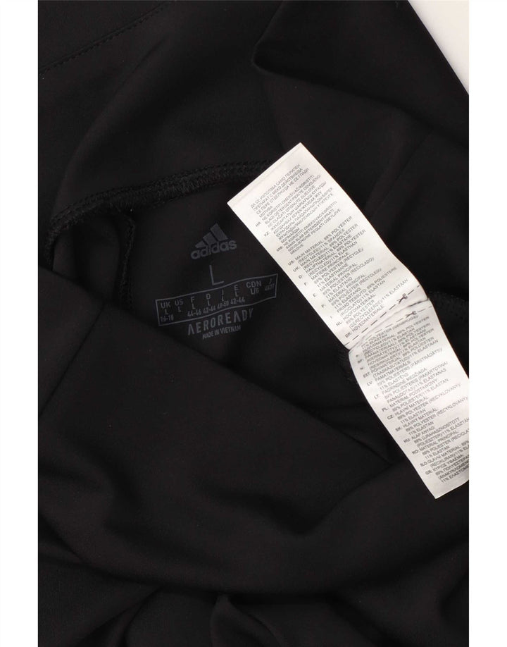 Adidas Damen Aeroready Leggings UK 16/18 Large Schwarz Polyester