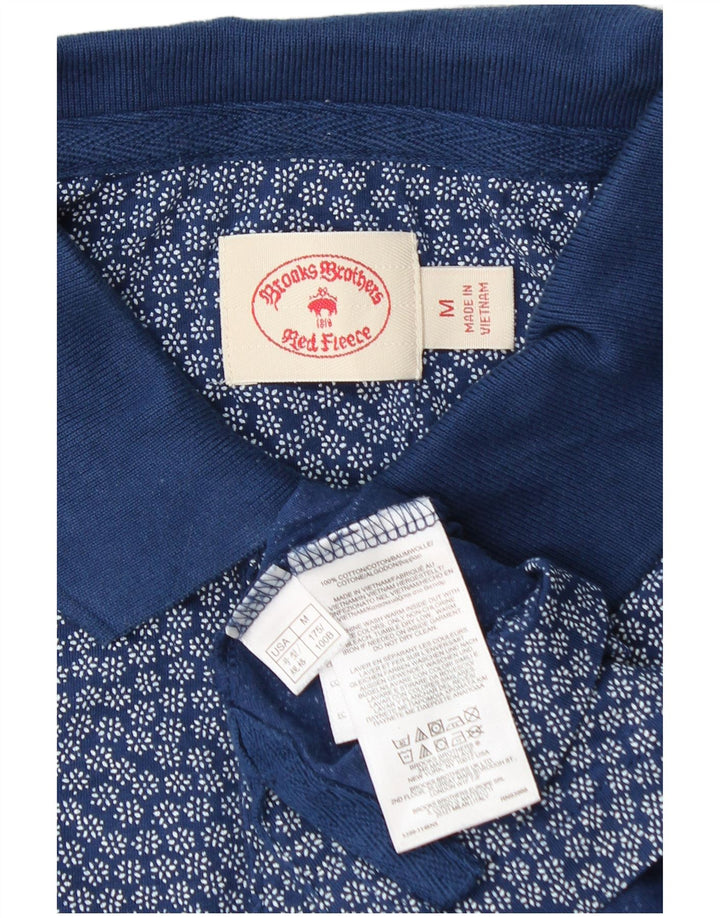 Brooks Brothers Herren-Poloshirt aus mittelblauer Baumwolle mit Blumenmuster