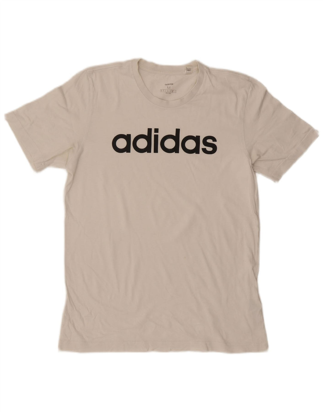 Adidas Herren Grafik-T-Shirt-Oberteil aus mittelweißer Baumwolle